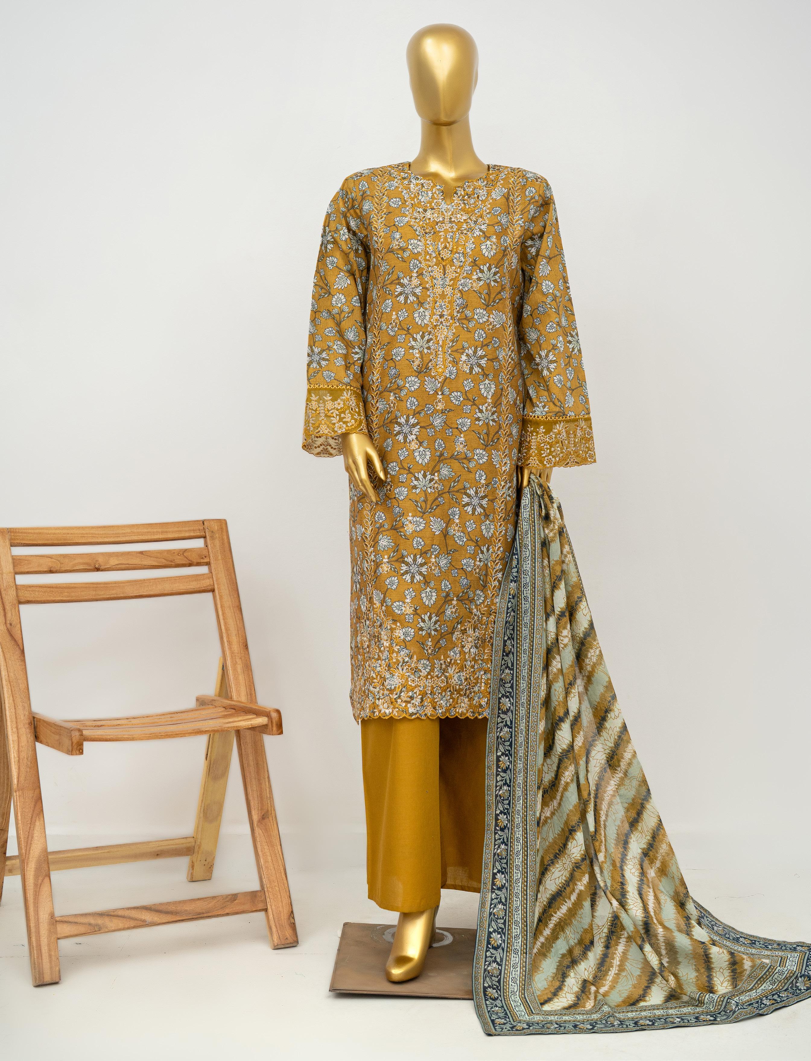 Bin Saeed Luxury Exclusive Embroidery 3 Piece Stitched Lawn Collection 2026 D#03