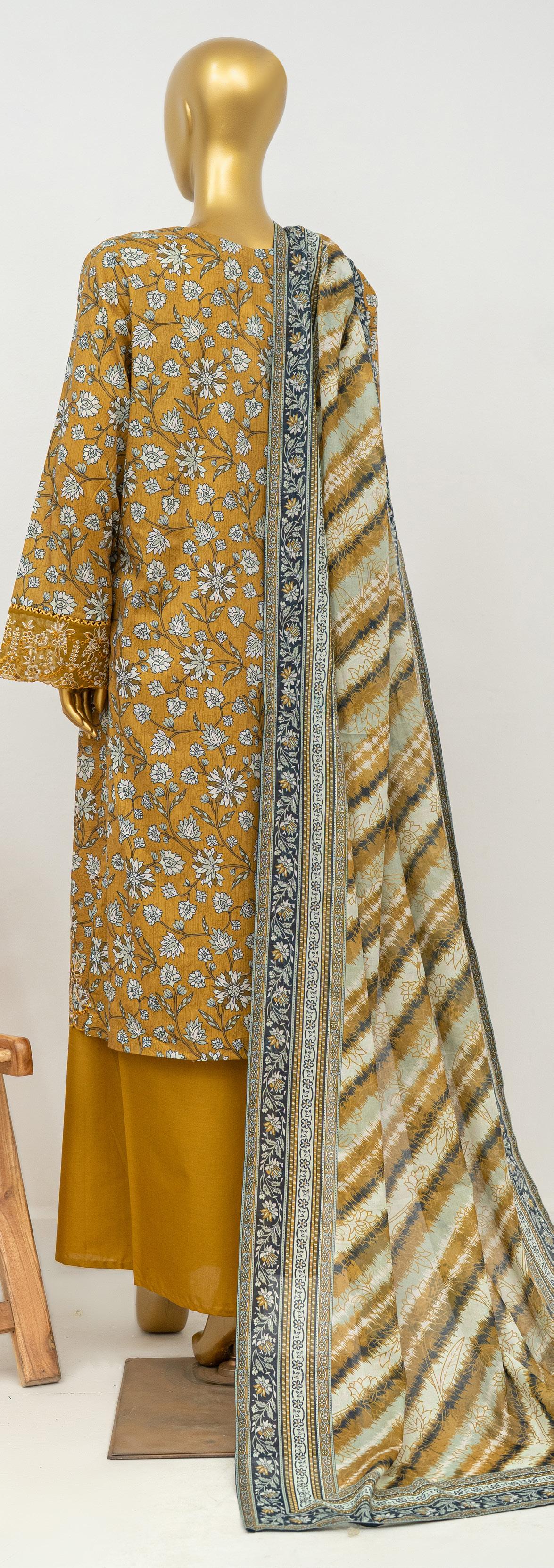 Bin Saeed Luxury Exclusive Embroidery 3 Piece Stitched Lawn Collection 2026 D#03