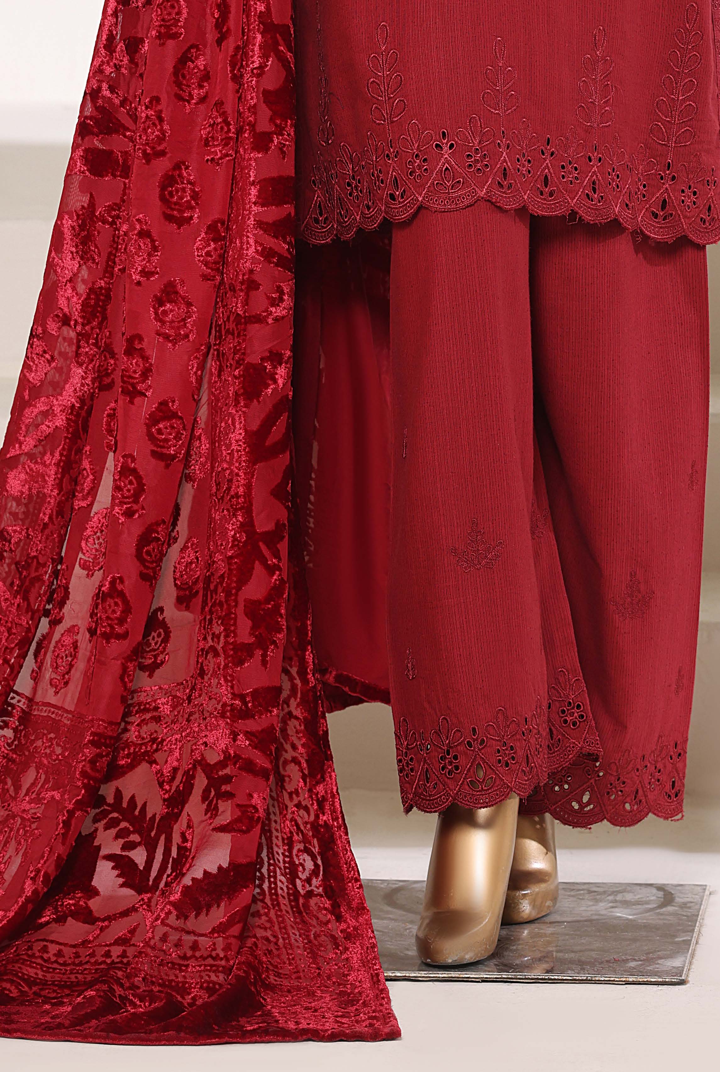 Sadabahar Stitched Embroidery Khaddar 3Piece With Palachi Shwal Collection 2025 LEKP -01