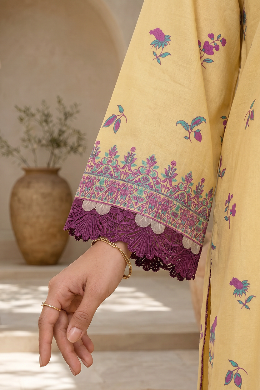 Zellbery Luxury Lawn Printed 3Piece Unstitched Collection 2026 WUS26X31147
