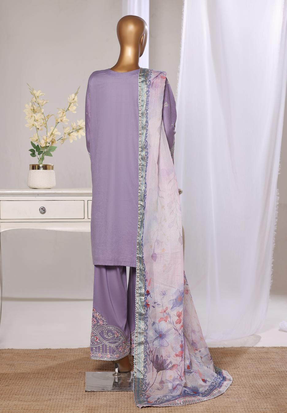 Bin Saeed Luxury Lawn Jacquard Fetive Embroidery 3Piece Stitched COLLECTION 2026. D-05