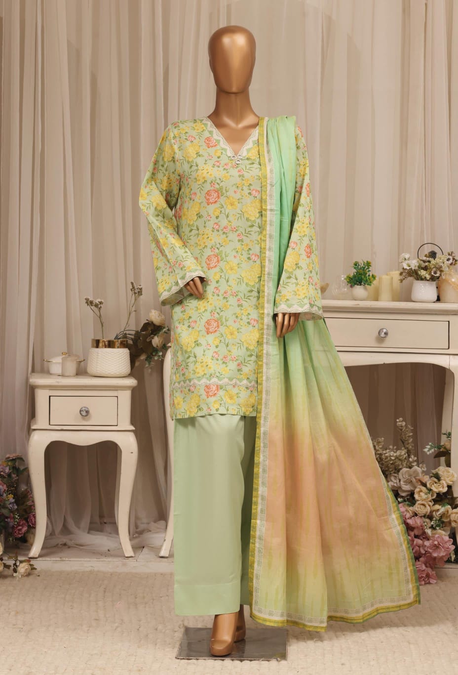 BIN SAEED Luxury Lawn Printed With Farshi Shalwar 3Piece Stitched COLLECTION 2026 D-#22