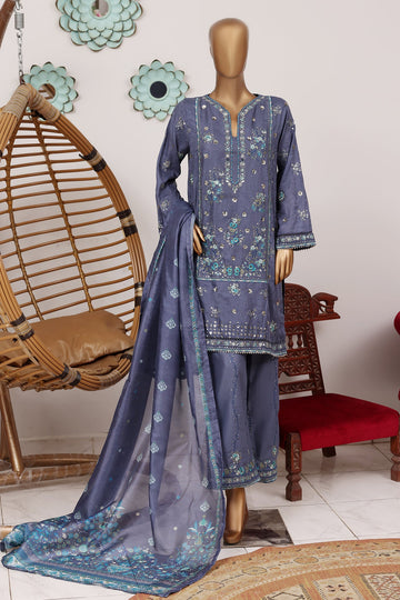 Bin Saeed Luxury Jacquard Lawn Embroidery 3Piece Stitched Collection 2026 D#-08