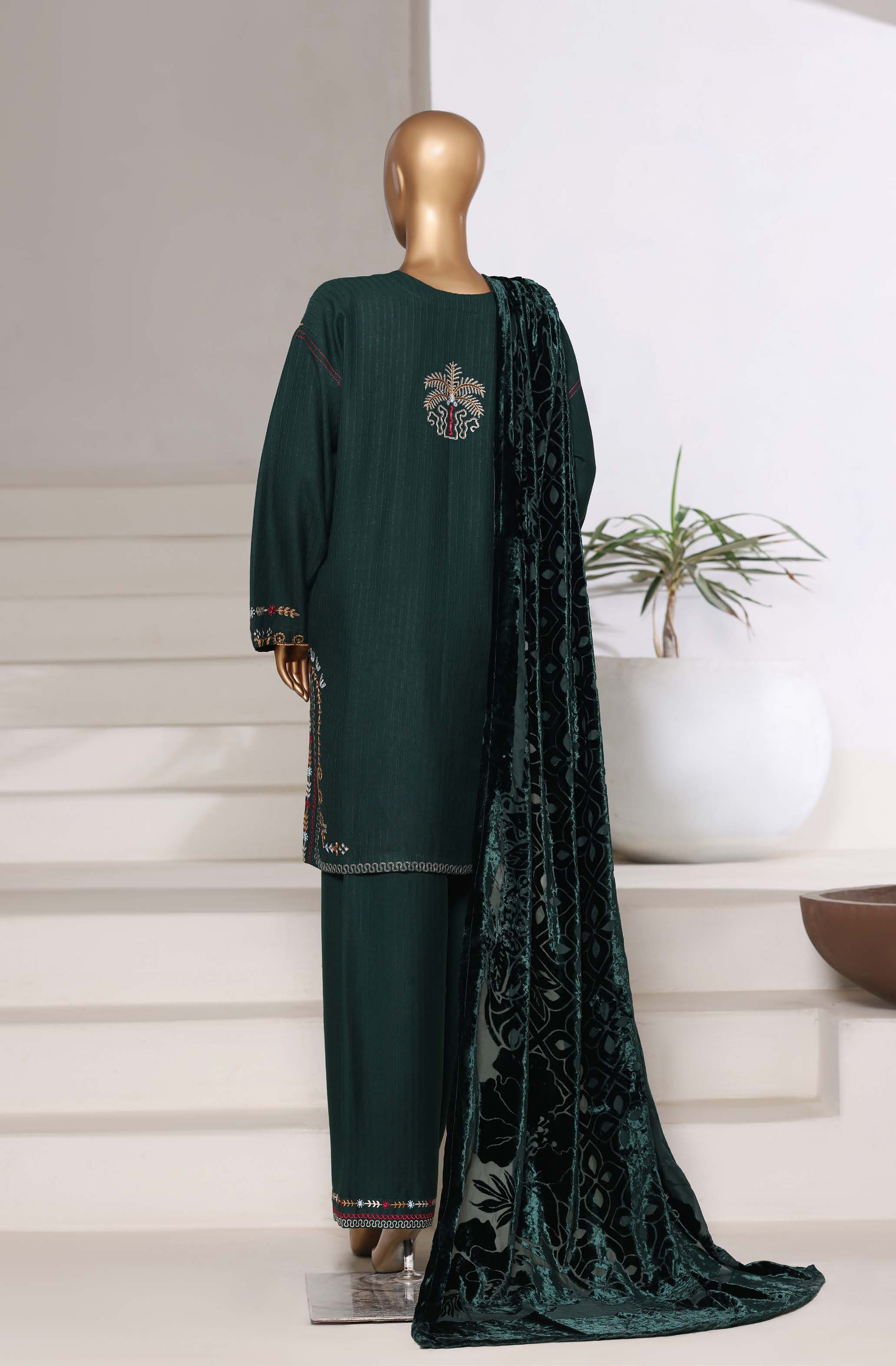 Sadabahar Stitched Winter Embroidery Dhanak 3Piece With Palachi Shwal Collection 2025 SDPL -05