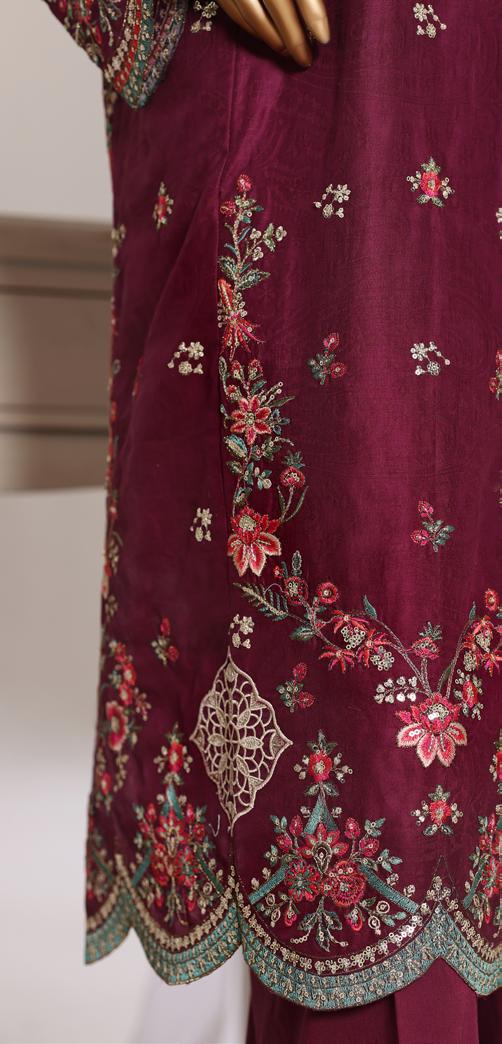 Bin Saeed Luxury Lawn Jacquard Fetive Embroidery 3Piece Stitched COLLECTION 2026. D-03