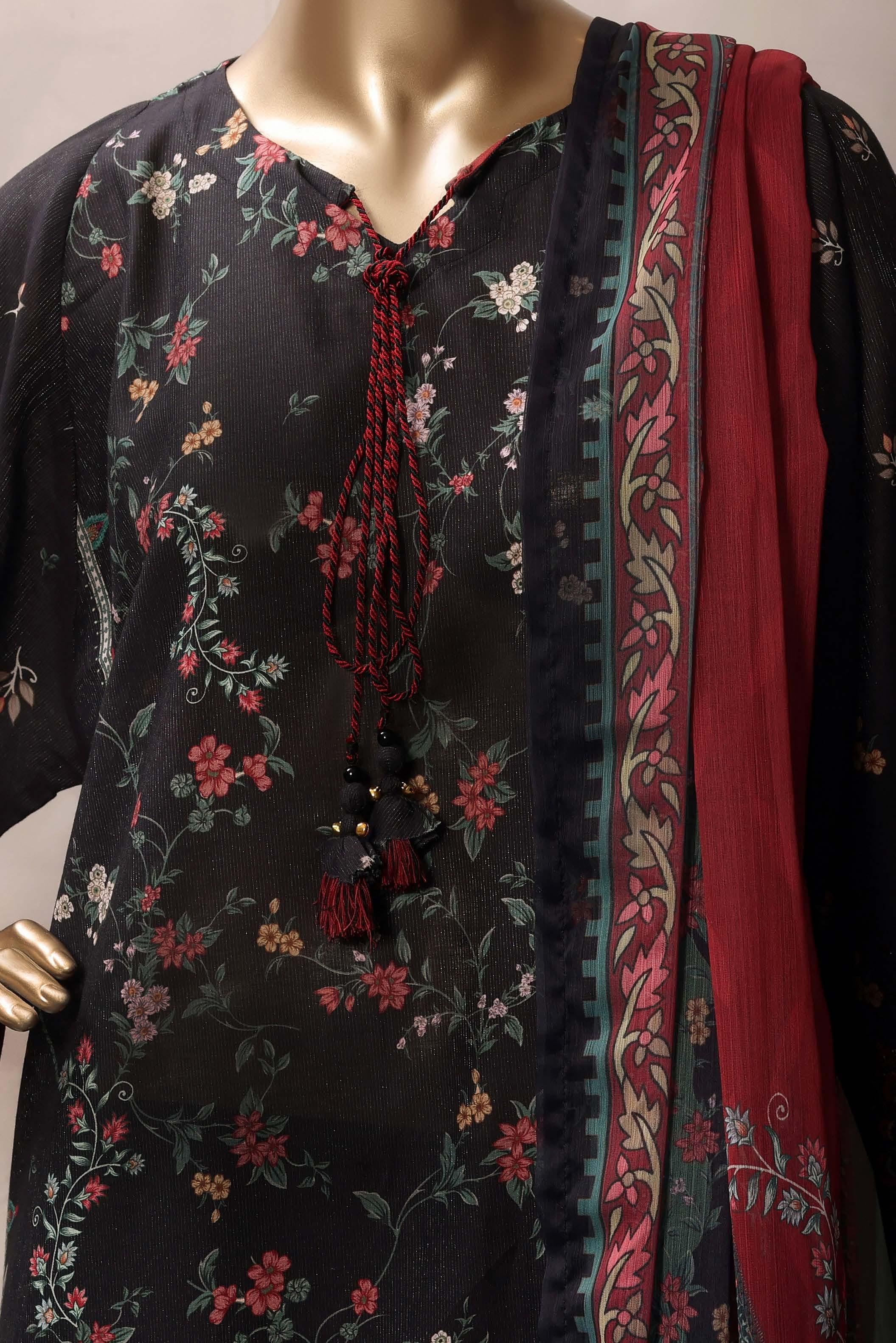 Sadabahar Luxury Chimti Lawn 3Piece Ready To Wear Kaftan Collection KFL-1004