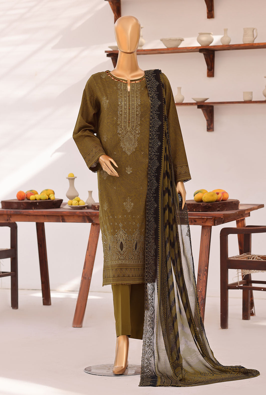 Premium Venice By HZ Textiles Embroidered With Chiffon Embroidery Dupatta Lawn Suit Unstitched 3 Piece Collection 2026 D#-04