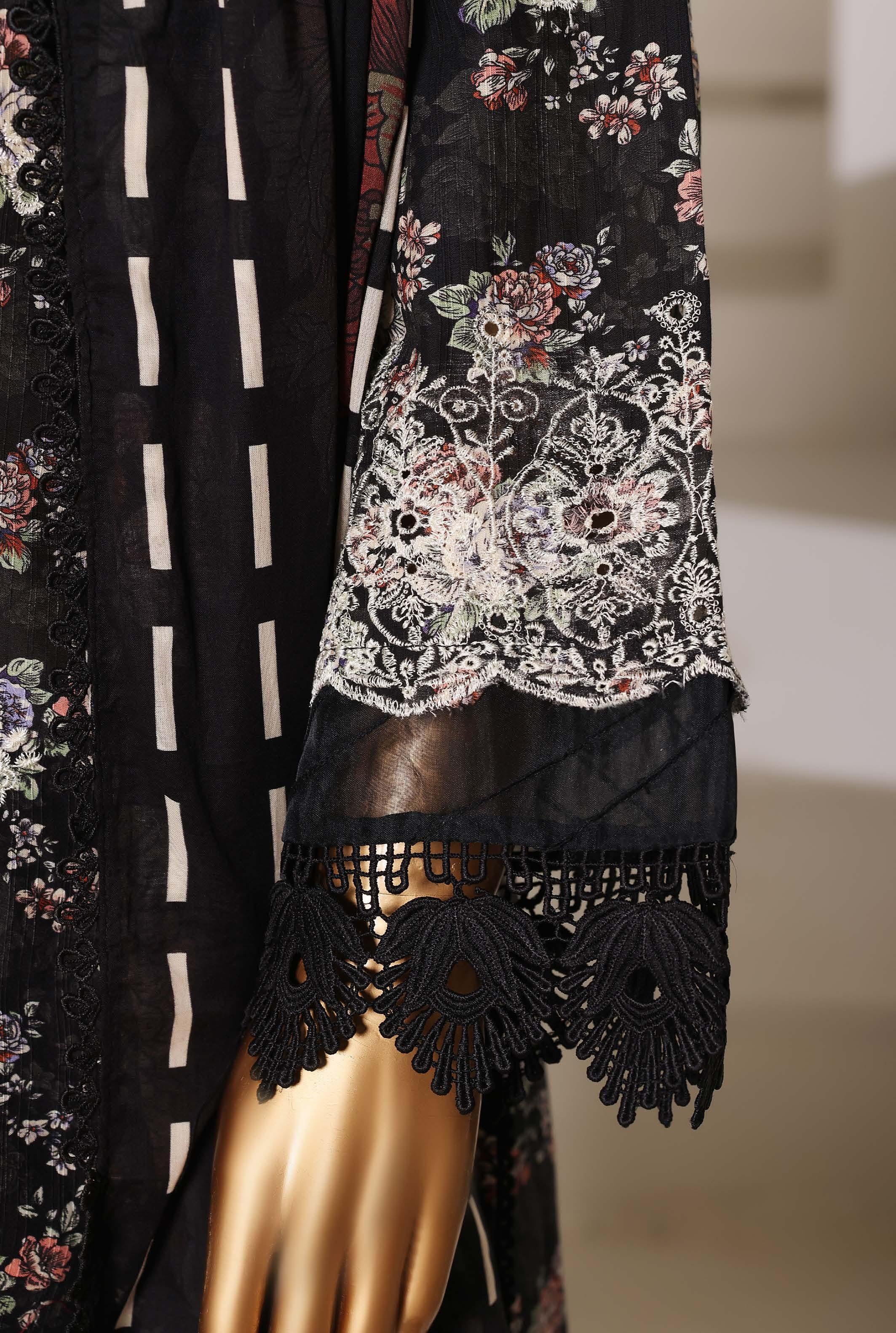 Sadabahar Luxury Fussion Lace Cut Work Lawn Embroidery 3Piece Stitched COLLECTION 2026. D-03