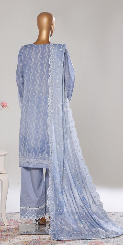 Bin Saeed Luxury Lawn White & White Chickenkari Embroidery 3Piece Stitched COLLECTION 2026. D-15