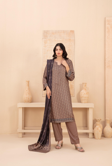 Shahid Tawakkal BASEERA — Unstitched 3Piece Collection Staple Digital Printed with Twill fabric Collection 2025 D-07