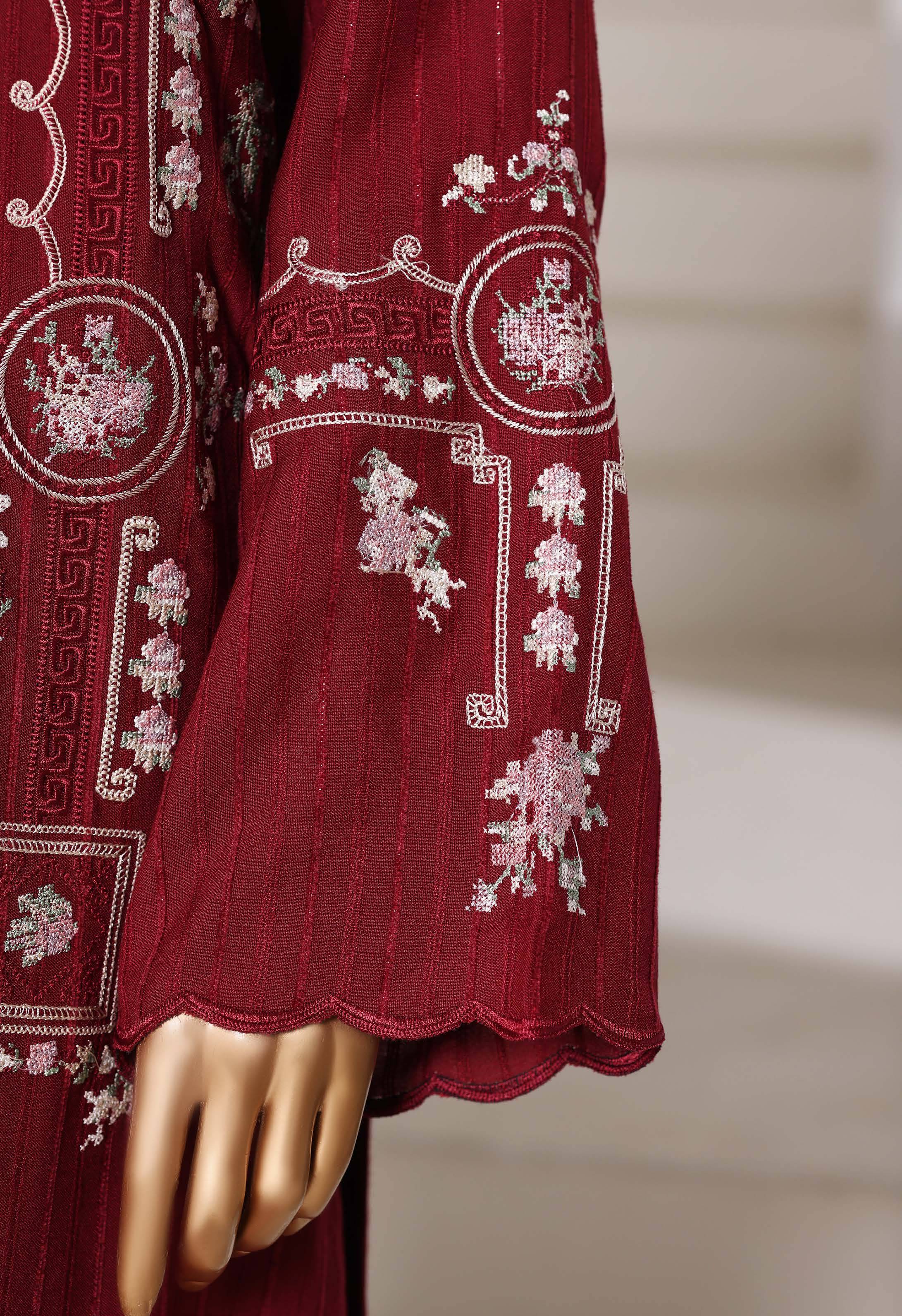 Sadabahar Stitched Winter Embroidery Dhanak 3Piece With Palachi Shwal Collection 2025 SDPL -02