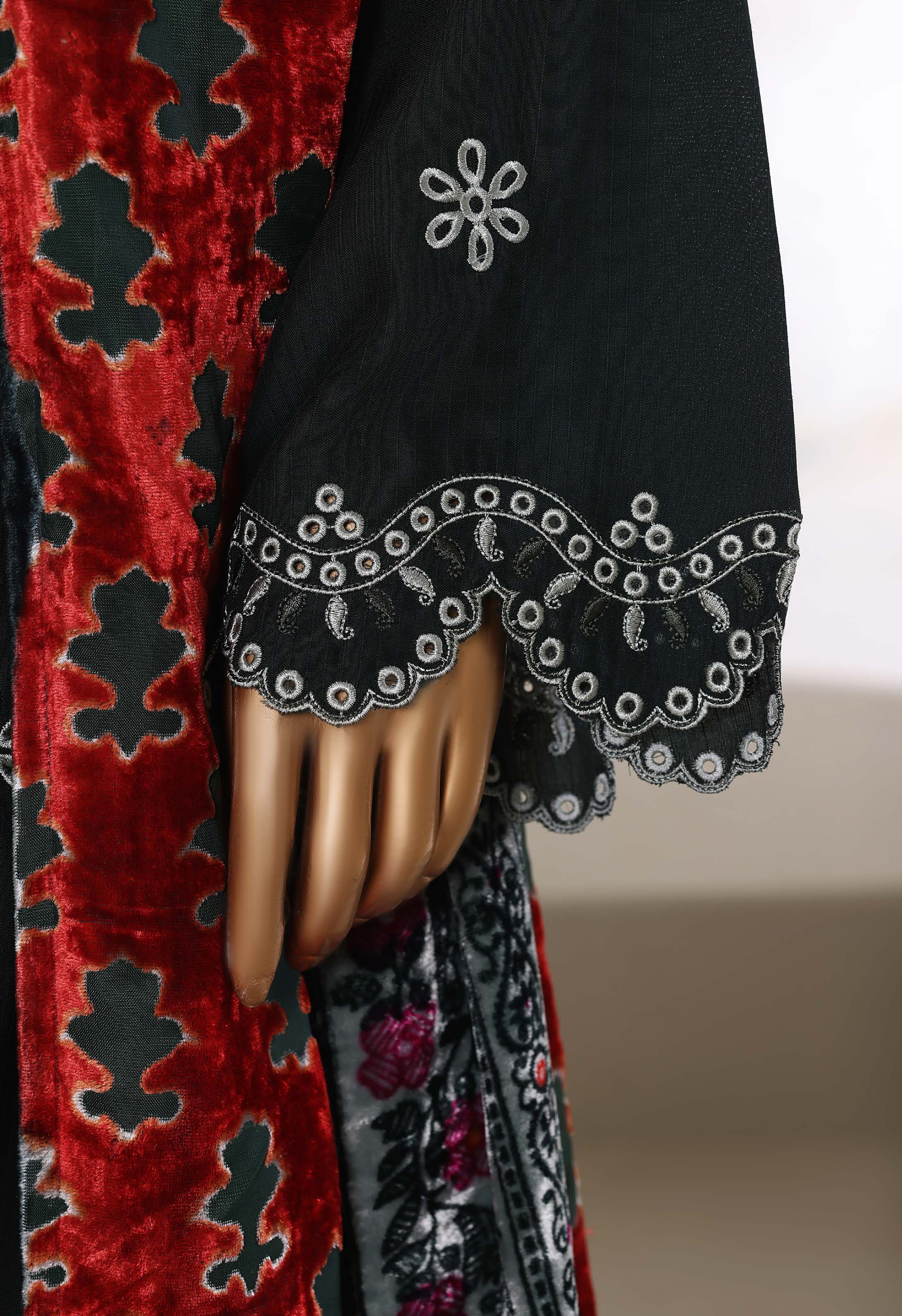 Sadabahar Stitched Embroidery Viscous 3Piece With Palachi Shwal Collection 2025 LEVP -03