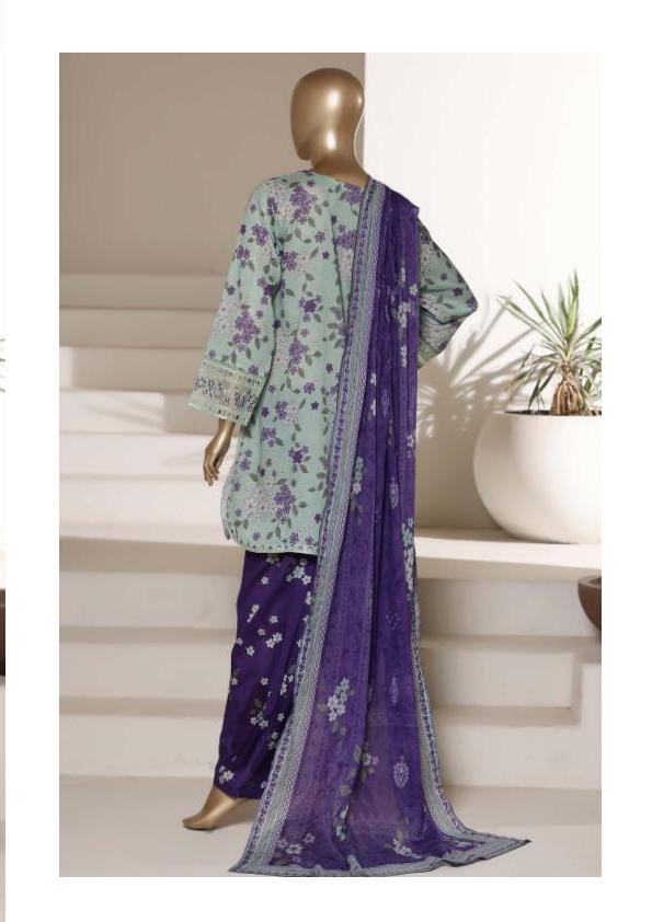 Sadabahar Malika Embroidery Lawn Short Length With Shalwar With Lawn Printed Dupatta  3Piece Stitched Vol-01 Collection 2026 D#07