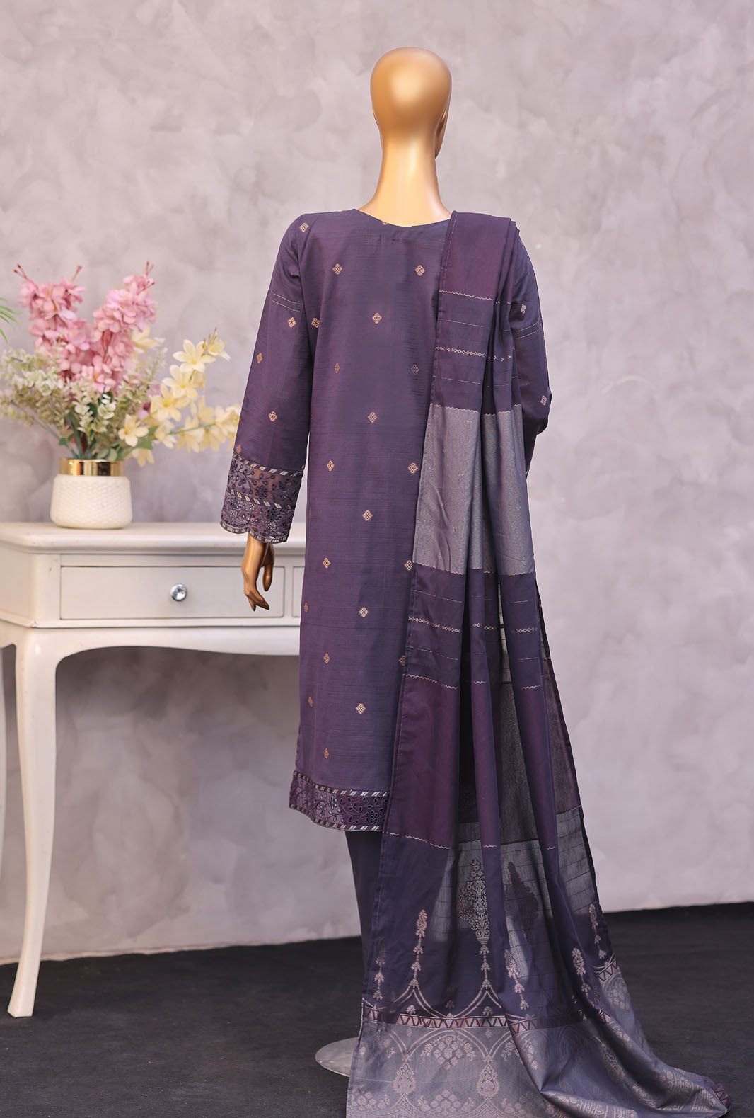 Turkish Embroidered Jacquard 3Piece  Unstitched Suit by HZ Textiles 2026 D#-05