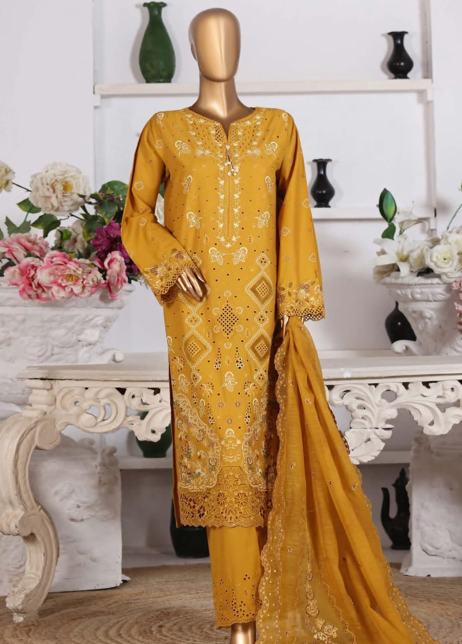 Hz Muse Luxury Heavy Embroidery Festive 3Piece Stitched Collection 2026 D#-10