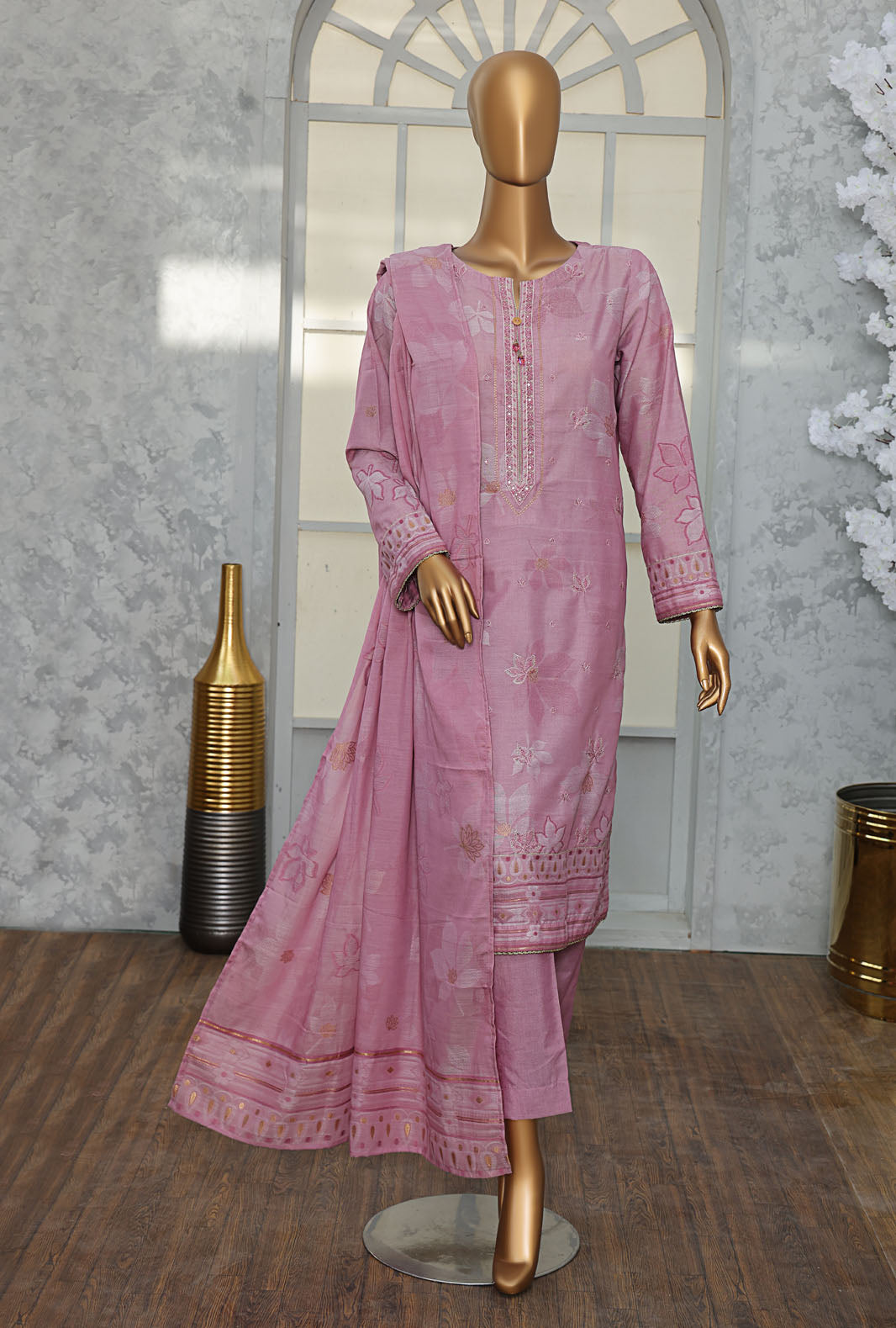 Valencia By HZ Textiles Embroidered Jacquard Suit Unstitched 3 Piece Collection 2025 D-09