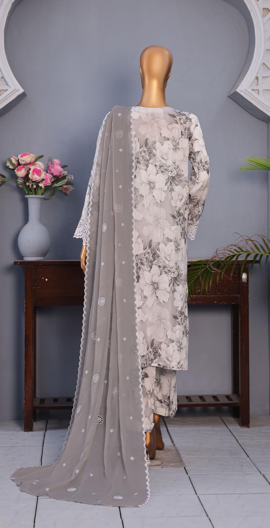 HZ Luxury Majestic Raw Silk Embroidery 3Piece Stitched COLLECTION 2025 D-06