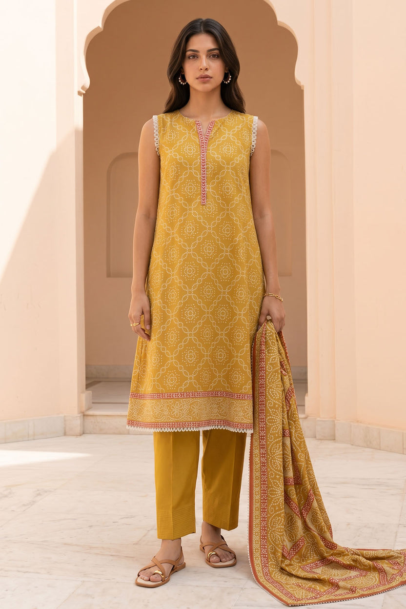 Zellbery Luxury Lawn Printed 3Piece Unstitched Collection 2026 WUS26X38066