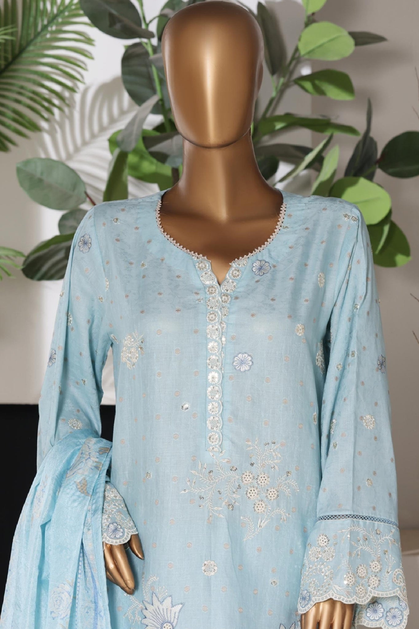 Bin Saeed Luxury Jacquard Lawn Embroidery 3Piece Stitched Collection 2026 D#-06