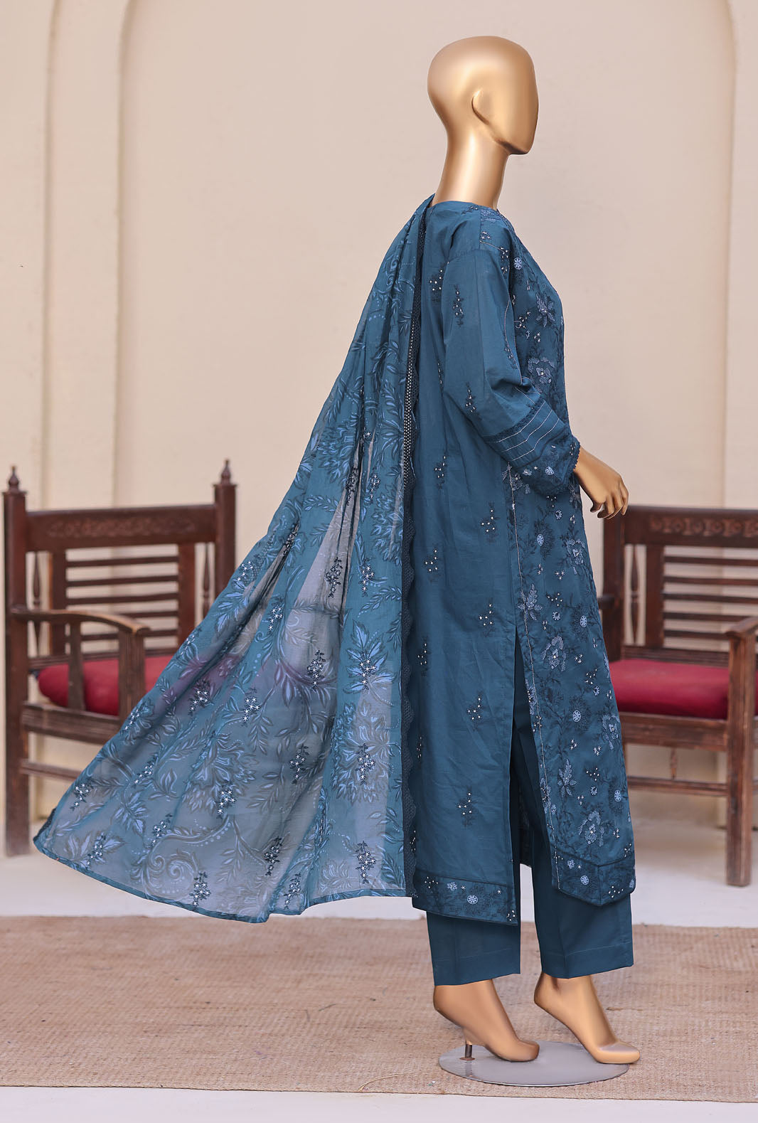 Meeras by HZ Textiles Embroidered Lawn Suit Unstitched 3 Piece Collection 2026 D#-04