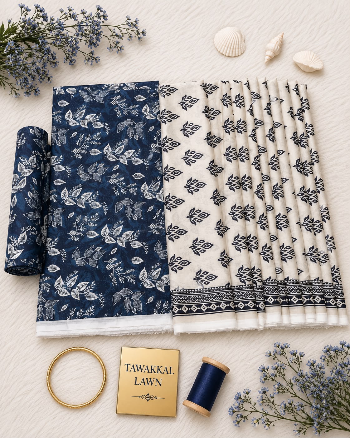 Tawakkal Luxury Lawn  Digital Printed 3Piece Unstitched_ COLLECTION 2026 D#-09