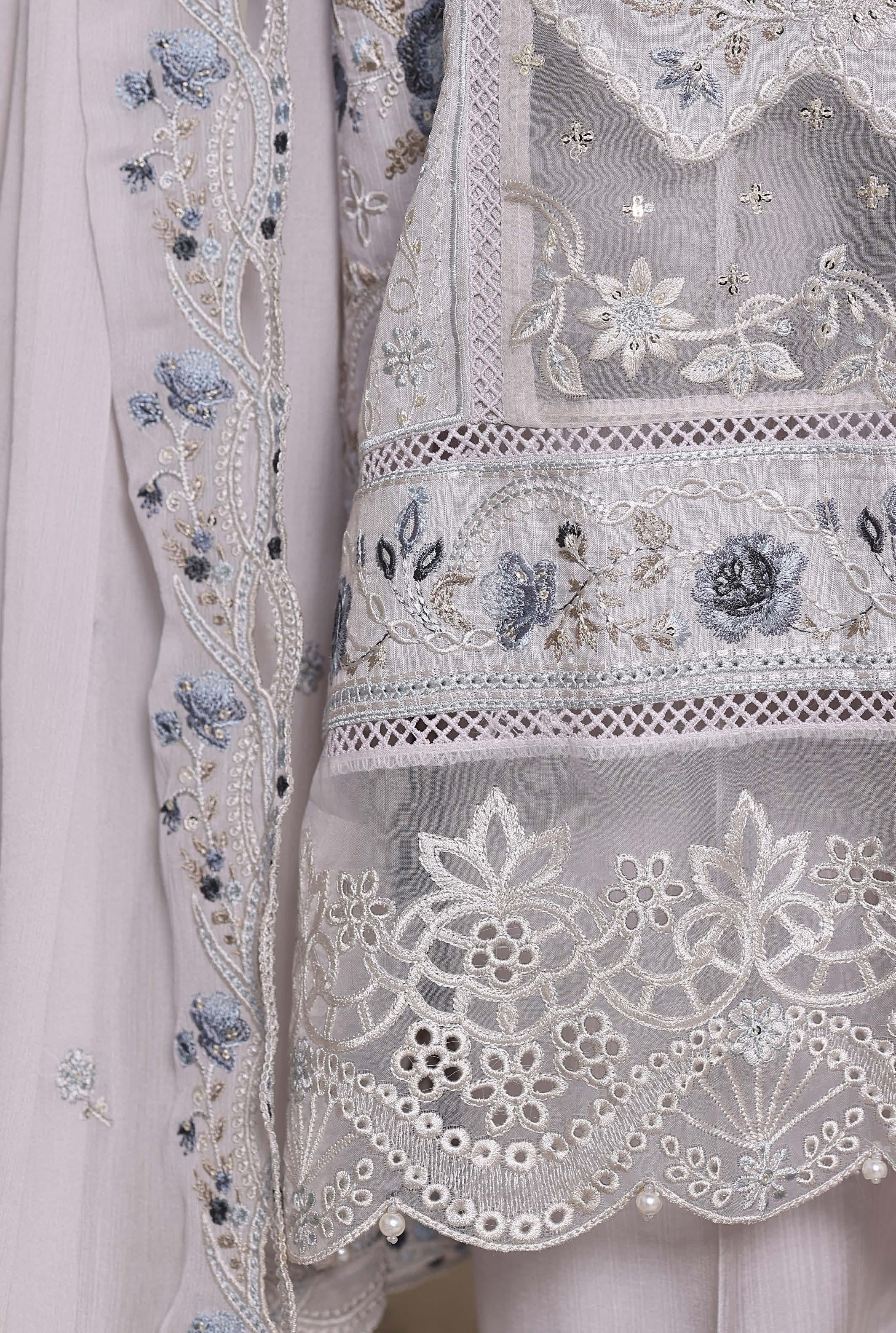 Sadabahar Luxury SlubViscous Lawn Embroidery With Chiffon Embroidery Dupatta Stitched Vol-01 Collection 2026. LEL-07