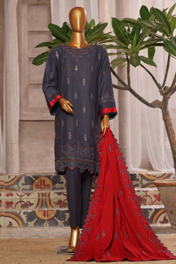Bin Saeed Luxury Embroidery Dhank 3Piece Stitched Collection 2025 D#-03