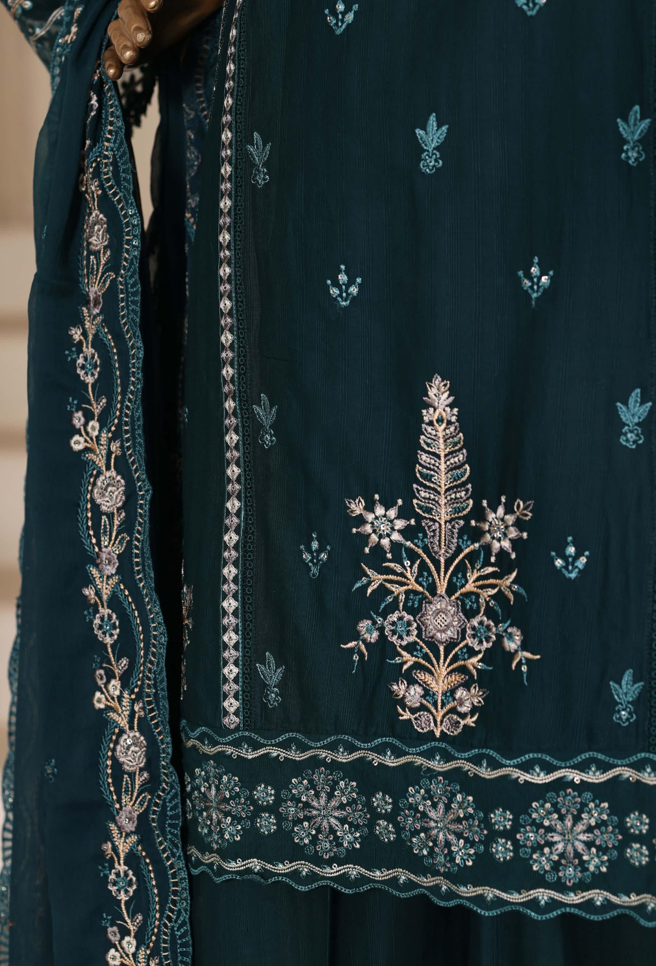 Sadabahar Luxury Slub Viscous Lawn Embroidery With Chiffon Embroidery Dupatta Stitched Vol-05 Collection 2026. LEL-20