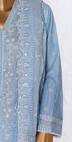 Bin Saeed Luxury Lawn White & White Chickenkari Embroidery 3Piece Stitched COLLECTION 2026. D-07