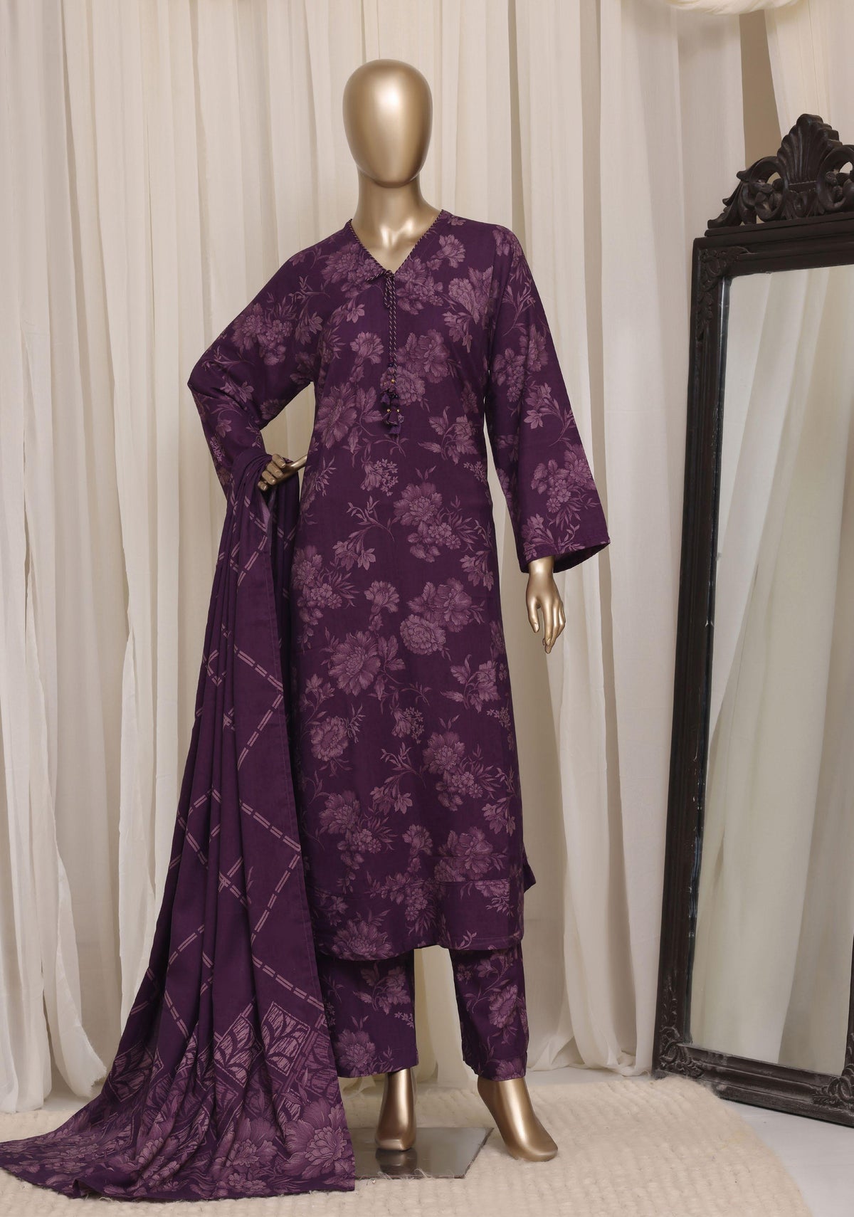 Sadabahar Luxury Dhanak Printed Winter 3Piece Collection DHS-01