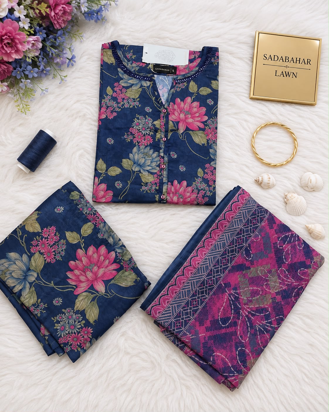 Sadabahar Lawn Printed Vol-15 3Piece Stitched Collection 2026 D#-06