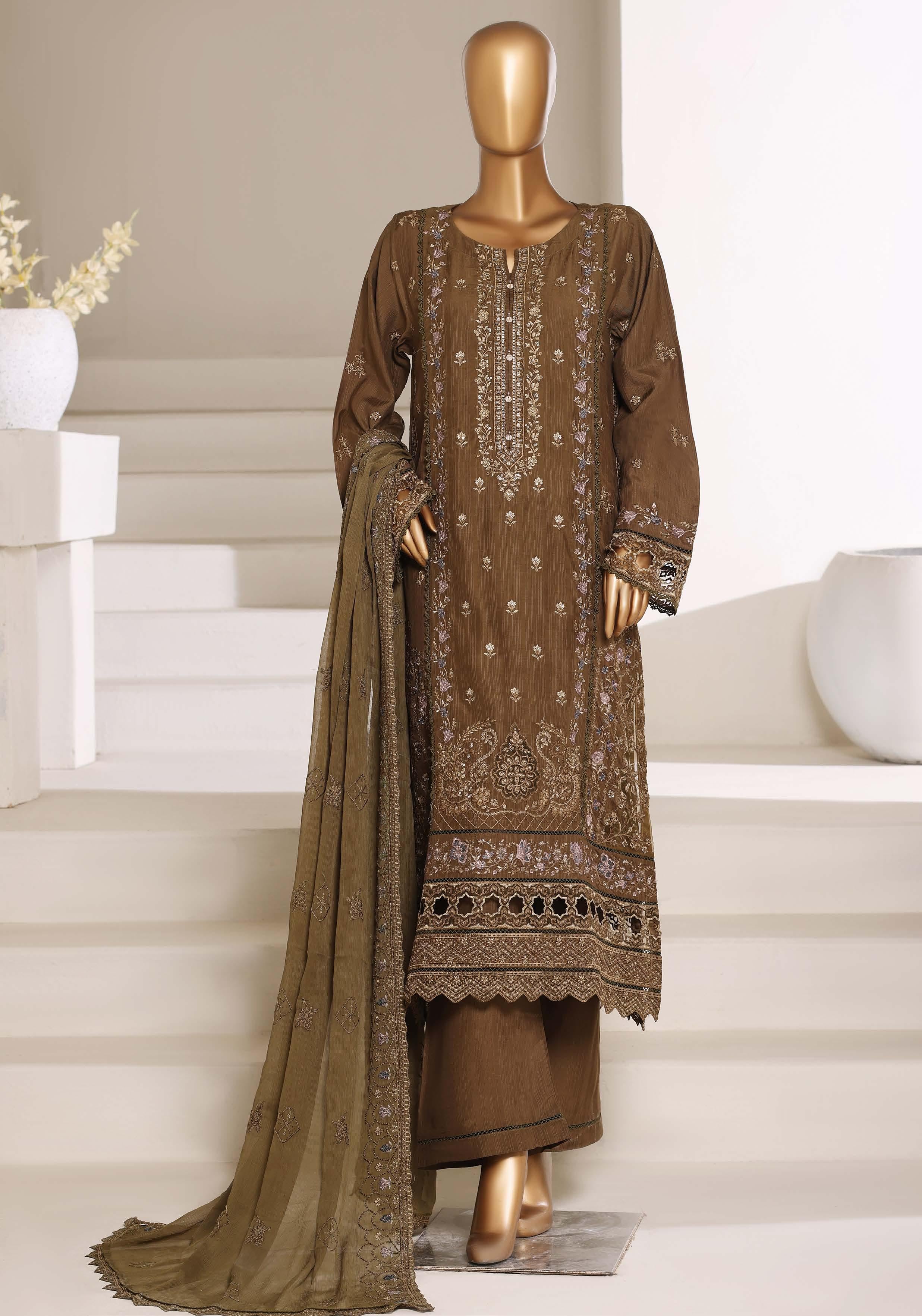 Sadabahar Luxury SlubViscous Lawn Embroidery With Chiffon Embroidery Dupatta Stitched Vol-01 Collection 2026. LEL-01