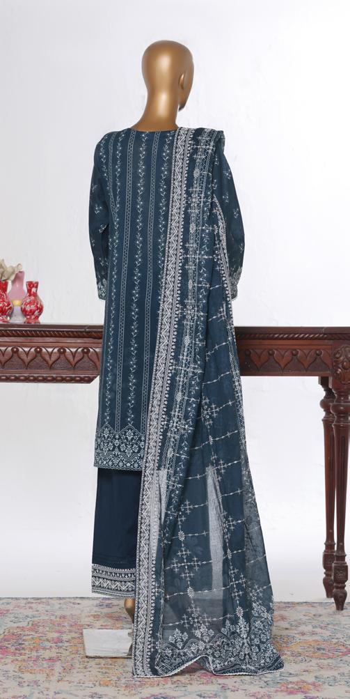 Bin Saeed Luxury Lawn White & White Chickenkari Embroidery 3Piece Stitched COLLECTION 2026. D-14