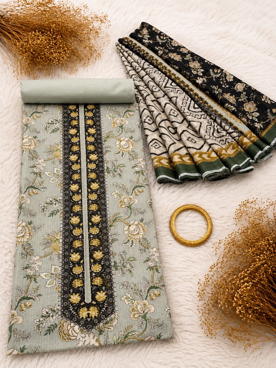 BIN SAEED Luxury Lawn  Digital Printed 3Piece Unstitched_ COLLECTION 2026 D#-53