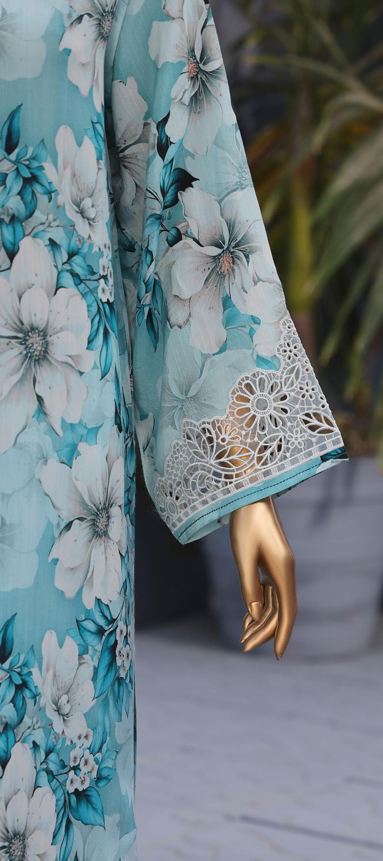 HZ Luxury Majestic Raw Silk Embroidery 3Piece Stitched COLLECTION 2025 D-07