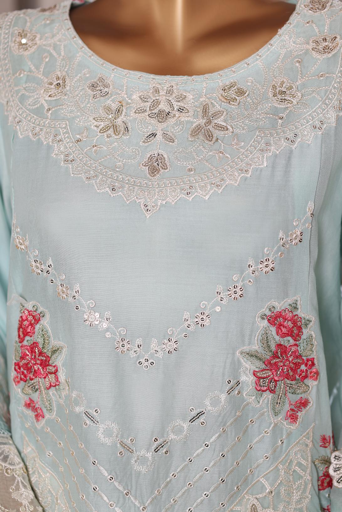 Bin Saeed Luxury Laserkari Lawn With Digital Printed Lawn Dupatta 3Piece Stitched Vol-01 Collection 2026. D#-08