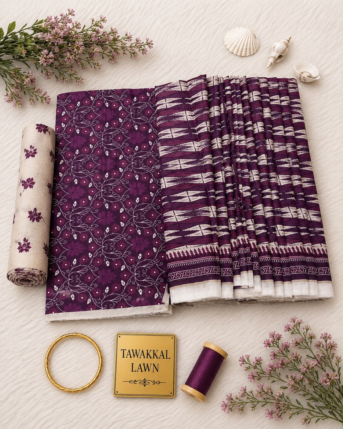 Tawakkal Luxury Lawn  Digital Printed 3Piece Unstitched_ COLLECTION 2026 D#-08