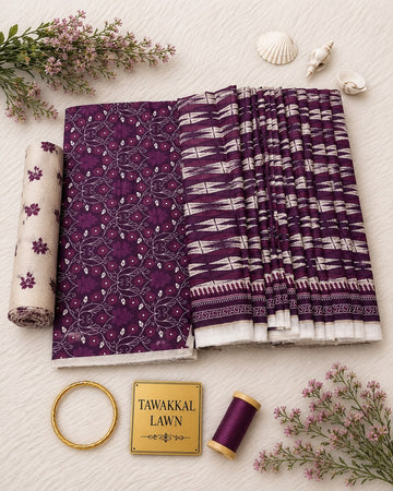 Tawakkal Luxury Lawn  Digital Printed 3Piece Unstitched_ COLLECTION 2026 D#-08