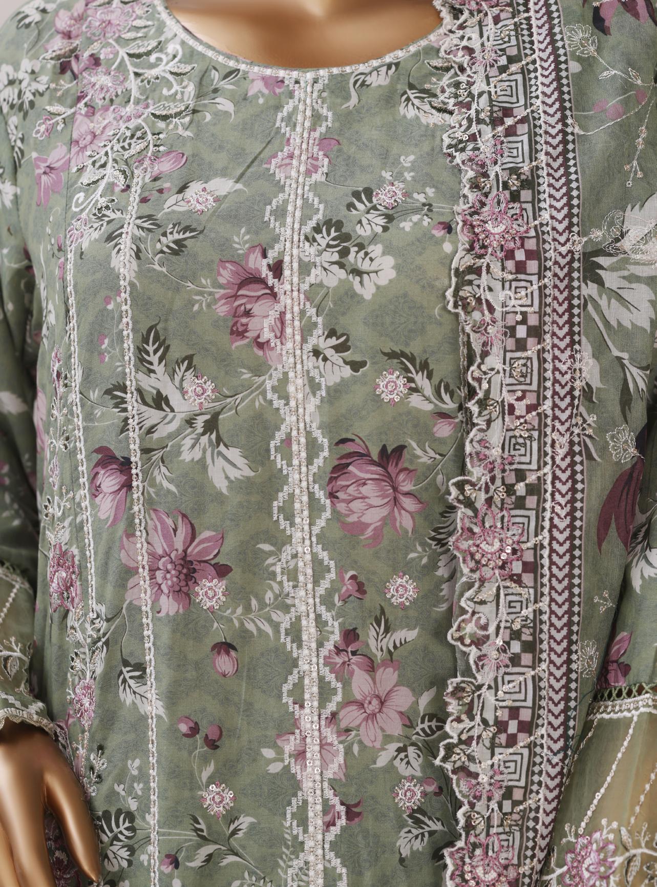 Bin Saeed Luxury Stitched Lawn Embroidery With Dupatta Embroidery 3Piece Stitched COLLECTION 2026. D-04