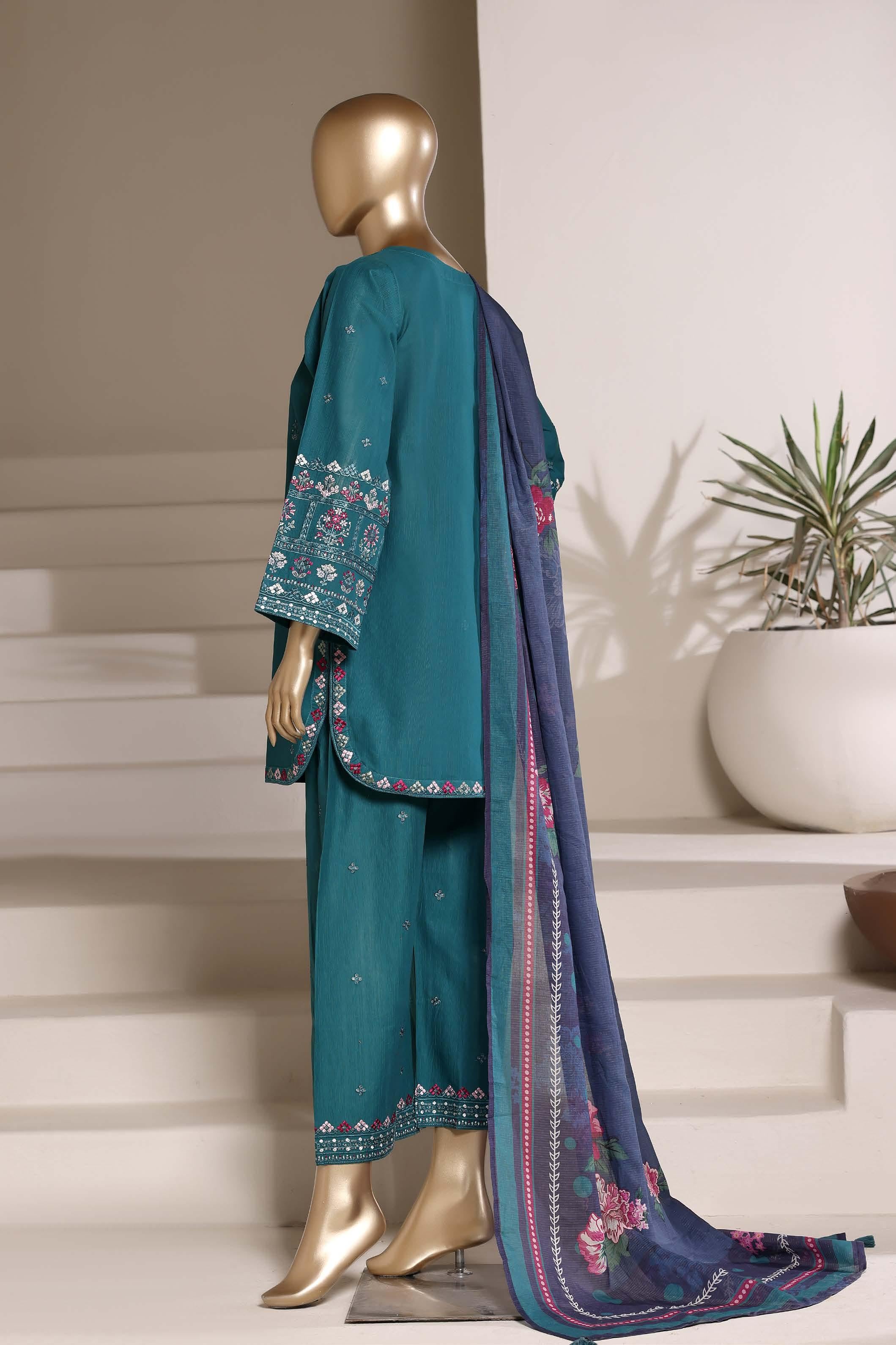 Sadabahar Luxury Eclair Solid  Textured Lawn Embroidery With Digital Printed Lawn Dupatta 3Piece Stitched Eid Festive Edition Collection 2026. D#-04