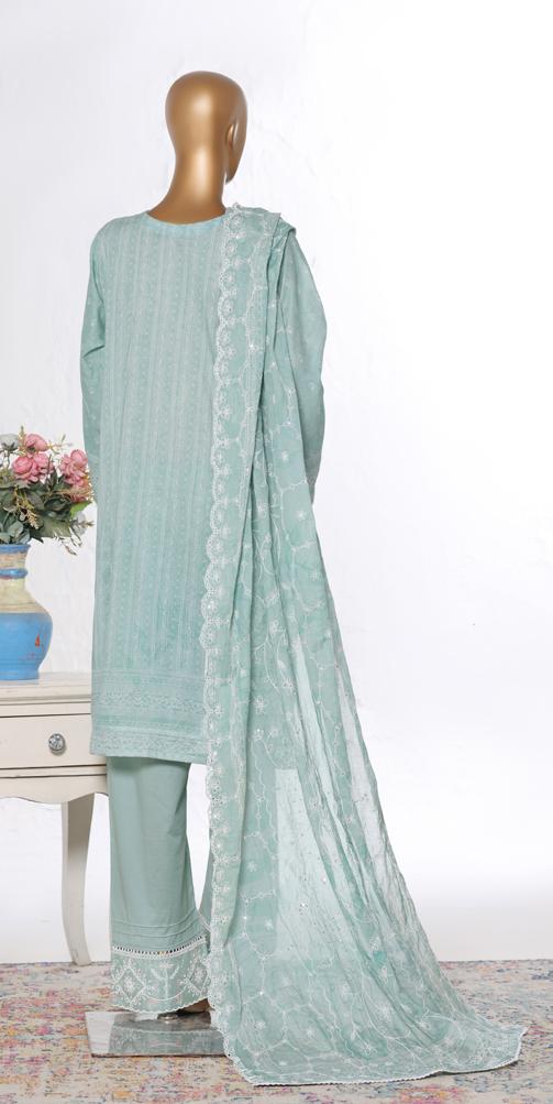 Bin Saeed Luxury Lawn White & White Chickenkari Embroidery 3Piece Stitched COLLECTION 2026. D-16