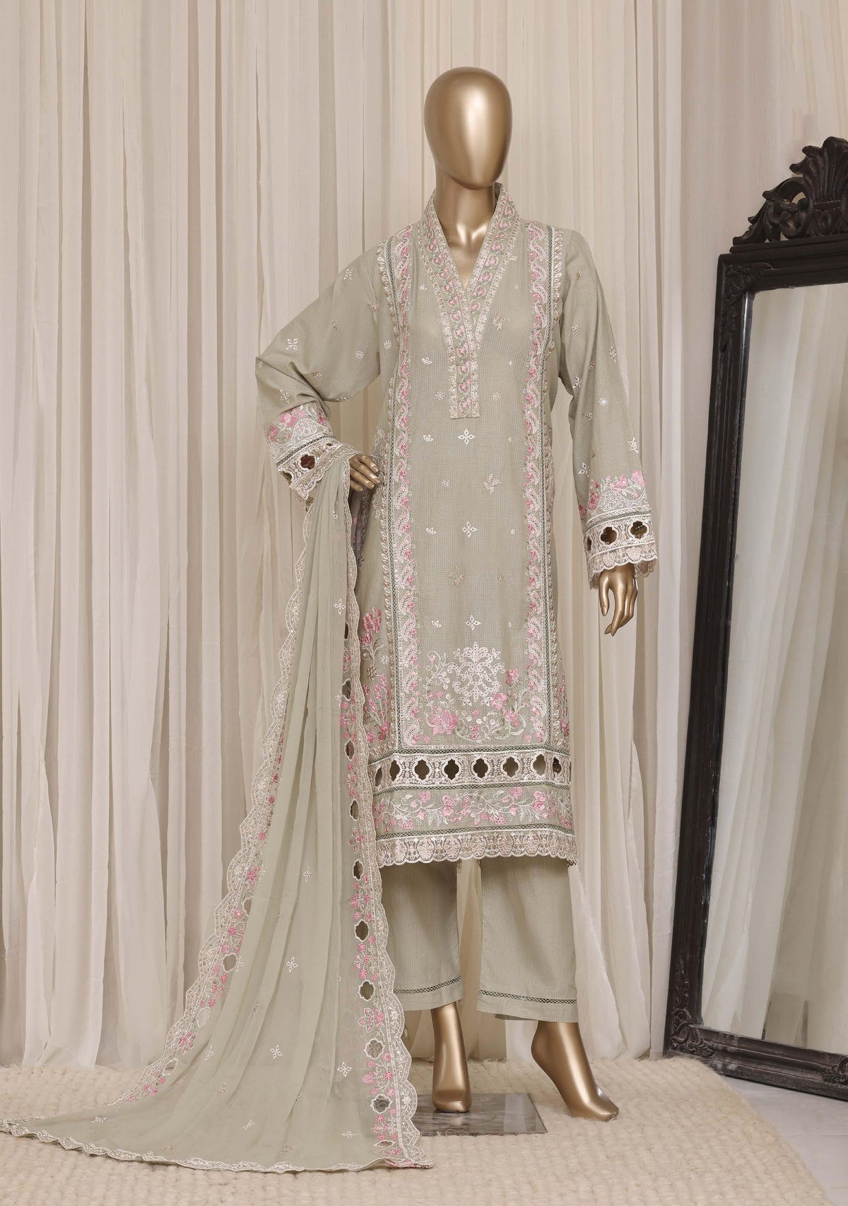 Sadabahar Luxury Slub Lawn Embroidery Stitched Vol-08 Collection 2026. LEL-1009