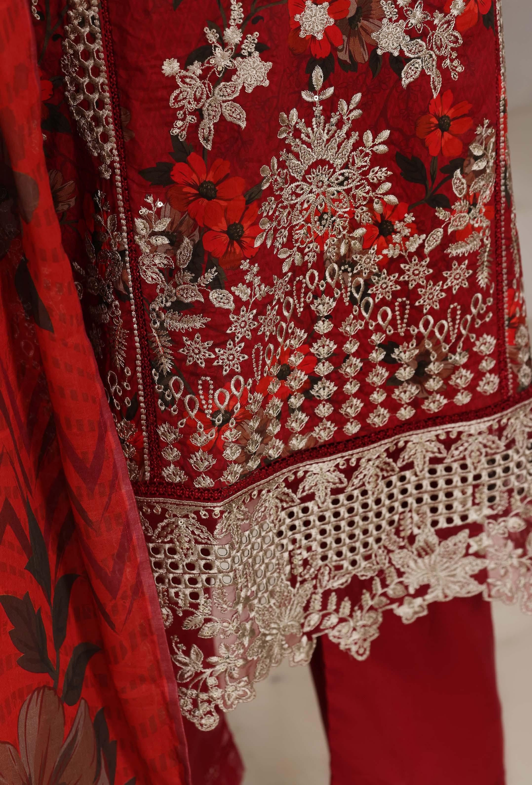 Sadabahar Luxury Signature  Lawn Embroidery 3Piece Stitched Vol-03 COLLECTION 2026. D-04