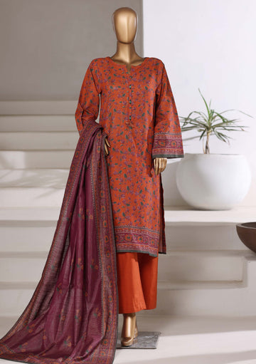 Sadabahar Shimmer Printed Khadder 3PCS Stitched Vol—1 Collection 2025 D-01