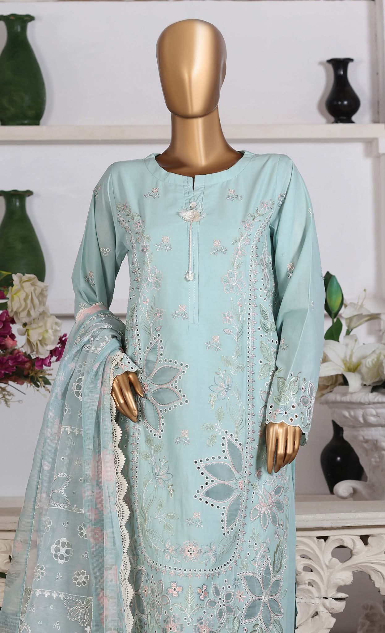 Hz Muse Luxury Heavy Embroidery Festive 3Piece Stitched Collection 2026 D#-07