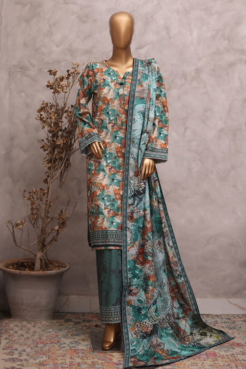 HZ Printed Khadder 3Piece Stitched Vol—1 Collection 2025 D#-03