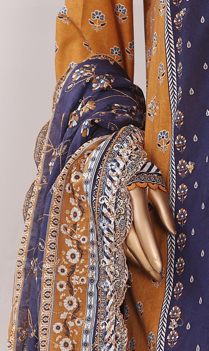 Bin Saeed Luxury Stitched Lawn Embroidery With Dupatta Embroidery 3Piece Stitched COLLECTION 2026. D-08