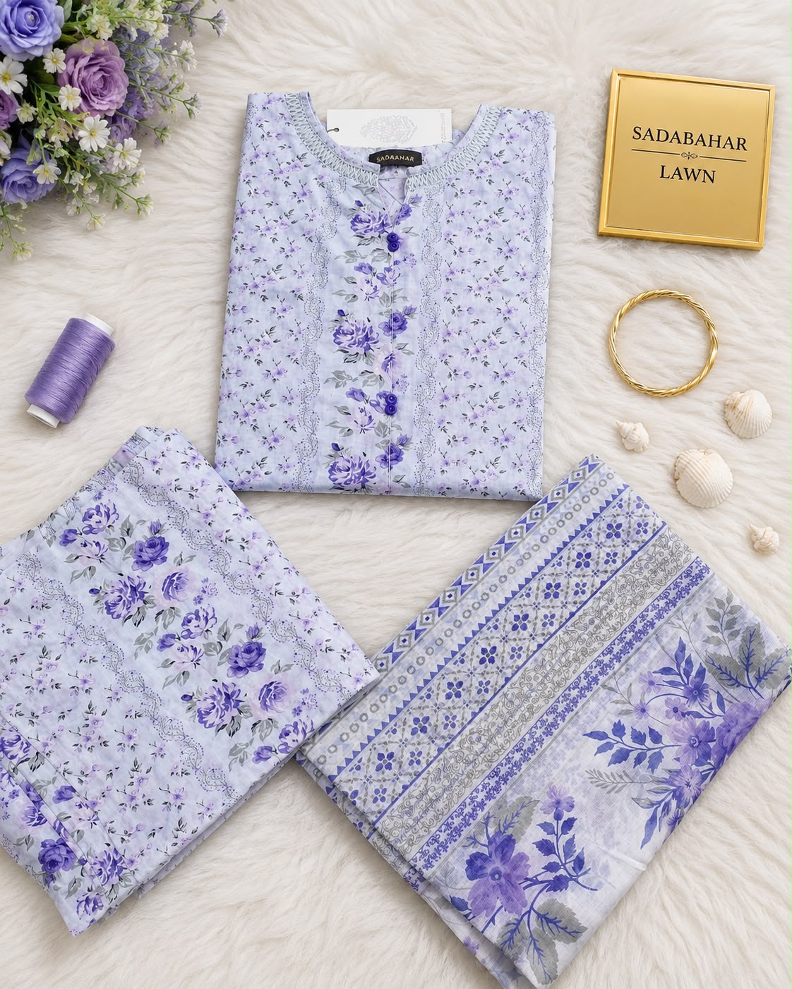 Sadabahar Lawn Printed Vol-15 3Piece Stitched Collection 2026 D#-07