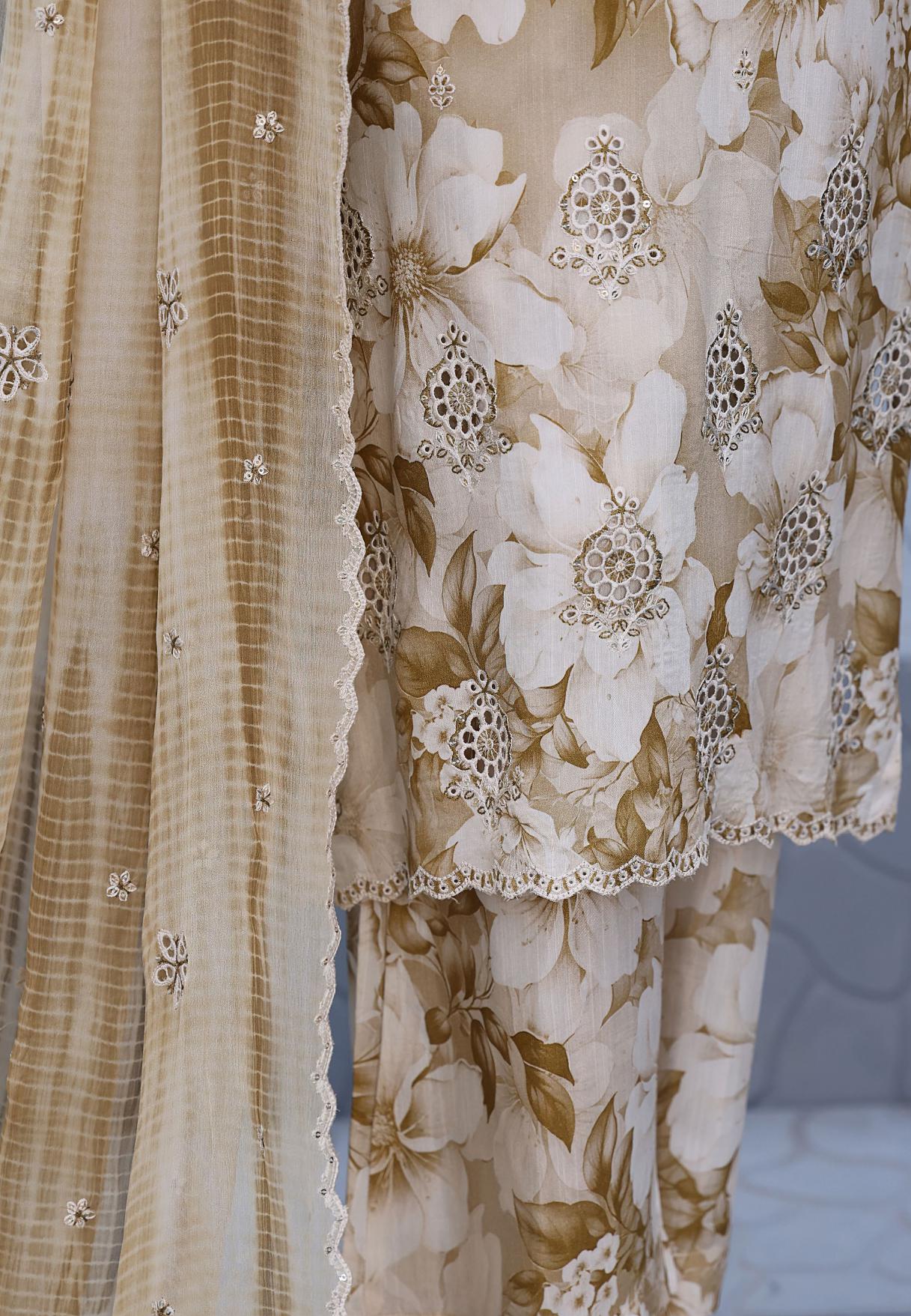 HZ Luxury Majestic Raw Silk Embroidery 3Piece Stitched COLLECTION 2025 D-04