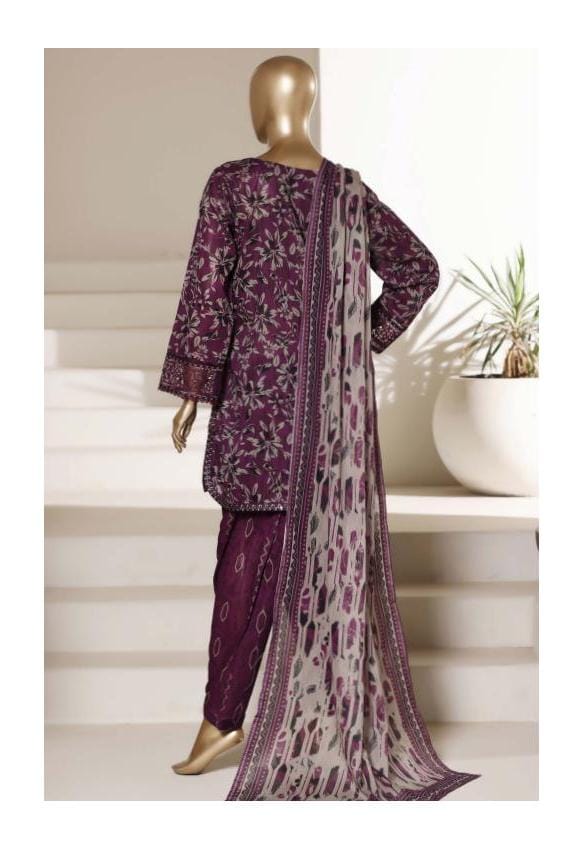 Sadabahar Malika Embroidery Lawn Short Length With Shalwar With Lawn Printed Dupatta  3Piece Stitched Vol-01 Collection 2026 D#03